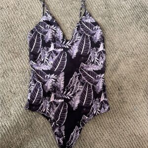 Mai underwear banana Leaf Print One-Piece Swimsuit